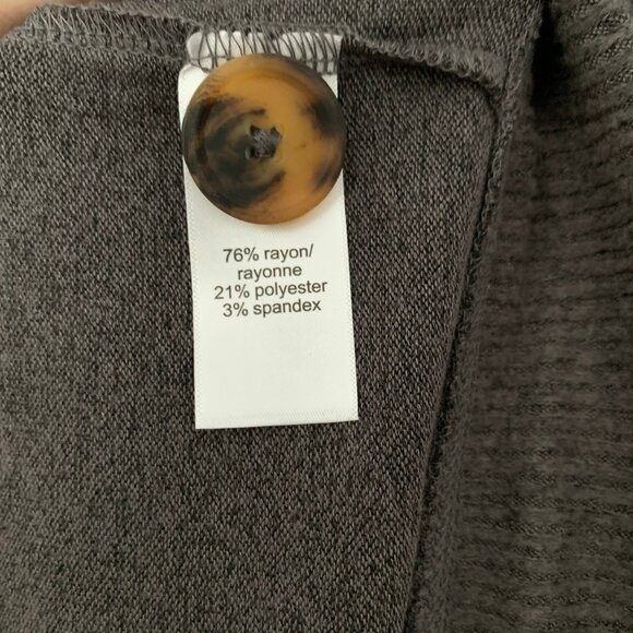 NEW Mauries dark gray green trim long lines button front cardigan sweater - Picture 6 of 8